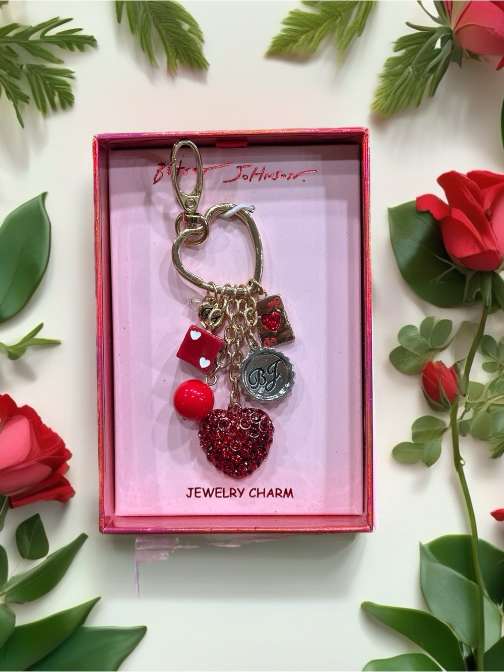 Betsey Johnson Red Heart Charm Key